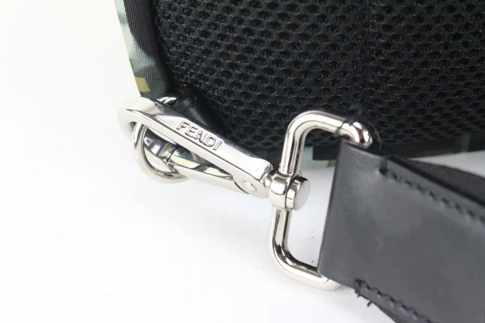 Fendi Black Green Nylon CamouFF Camo Sling Crossbody Messenger 76f513s
