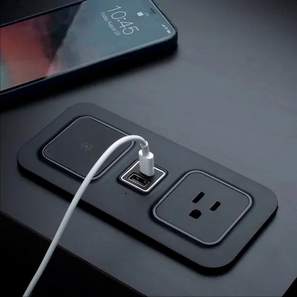 Flush Mount Power Strips with Outlets, USB Ports and Qi Charger