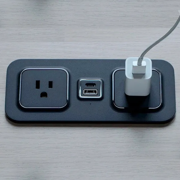 Flush Mount Power Strips with Outlets, USB Ports and Qi Charger