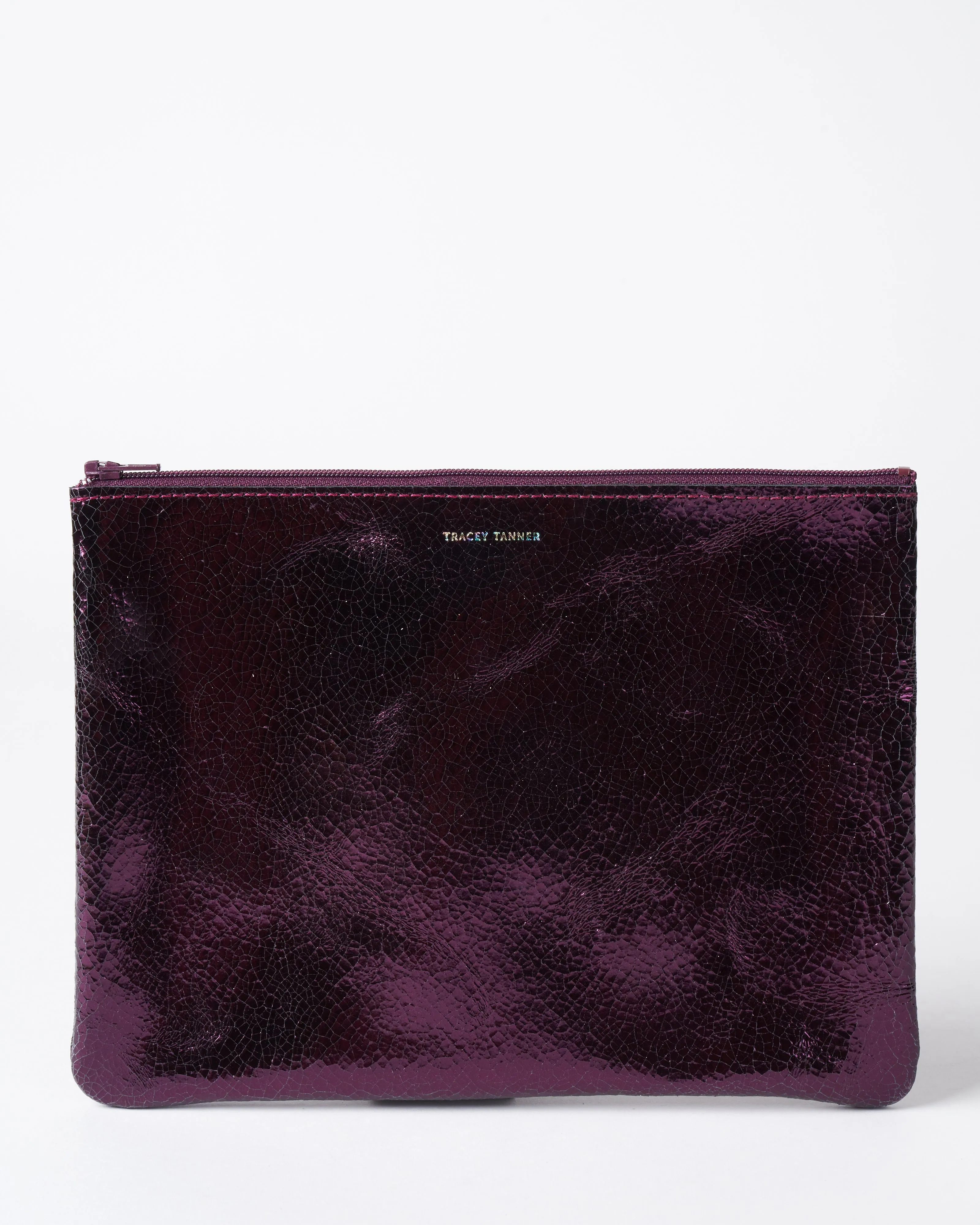 foil zip large - distress eggplant