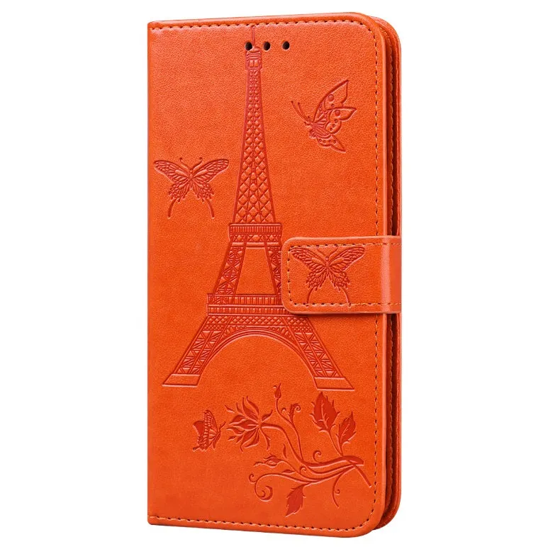 For iPhone12Promax Phone Cover 6.7Inch Mobile Phone Cover with Card Slot Phone Bracket Orange