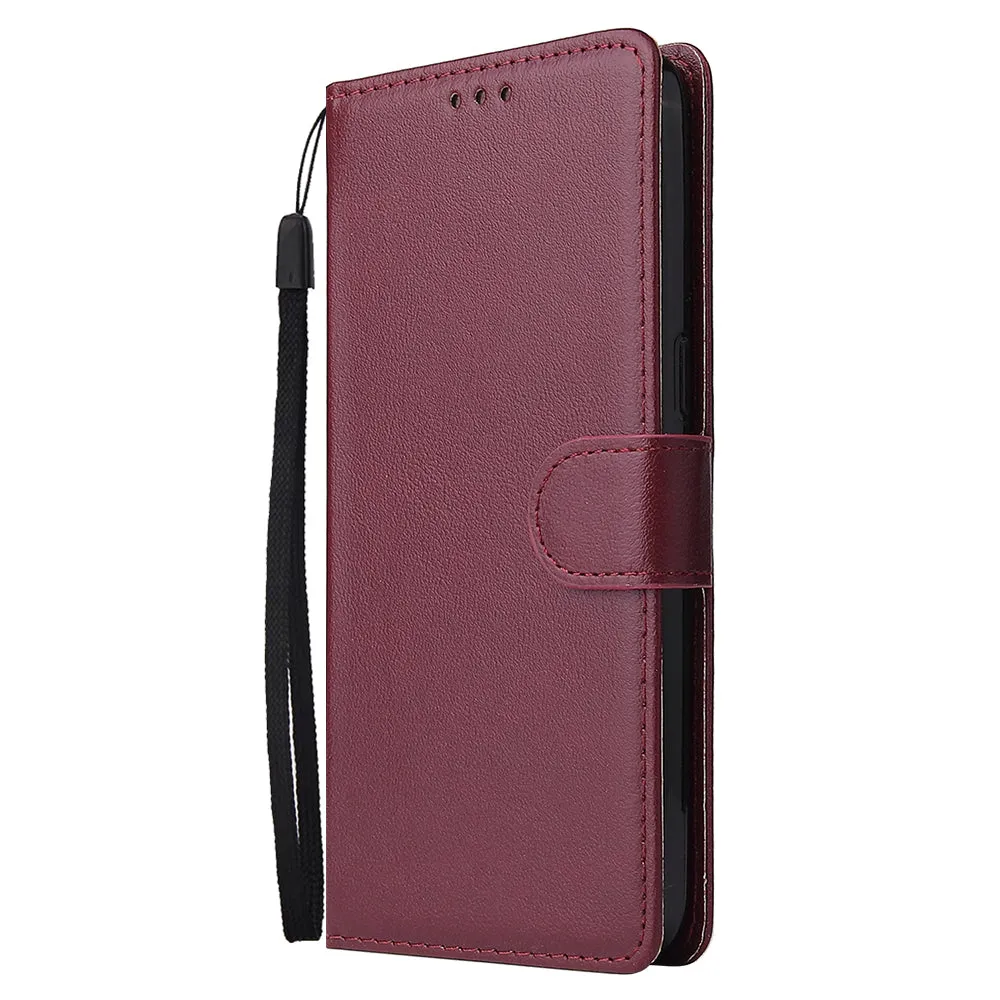 For OPPO Realme 3 Wallet-type PU Leather Protective Phone Case with Buckle & 3 Card Position brown
