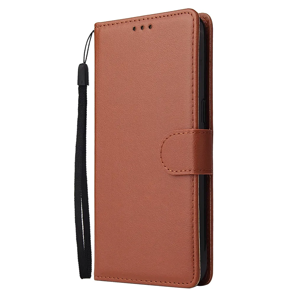 For OPPO Realme 3 Wallet-type PU Leather Protective Phone Case with Buckle & 3 Card Position brown