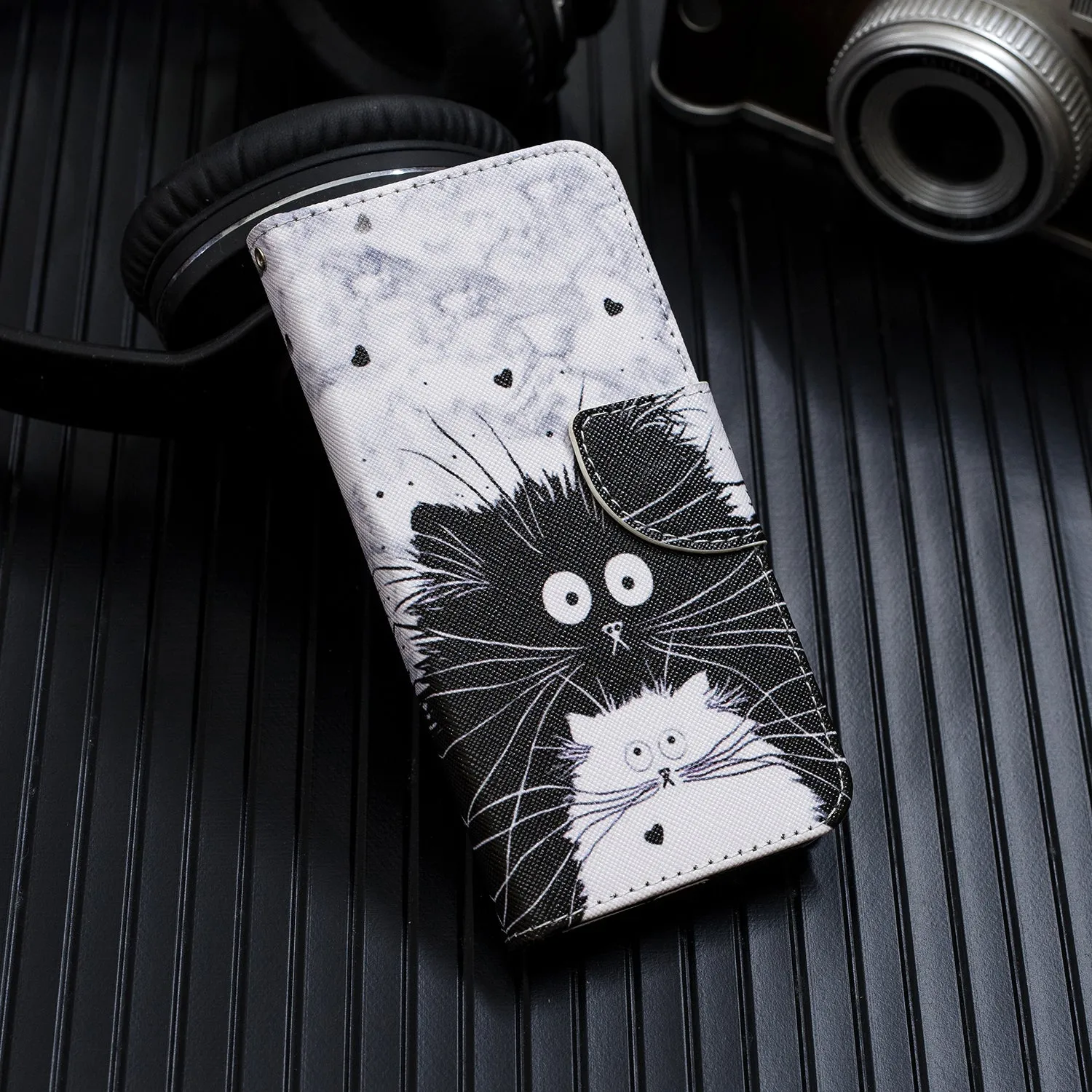 For Redmi Note 8/8 Pro Cellphone Cover Stand Function Wallet Design PU Leather Smartphone Shell Elegant Pattern Printed  Ice cream unicorn
