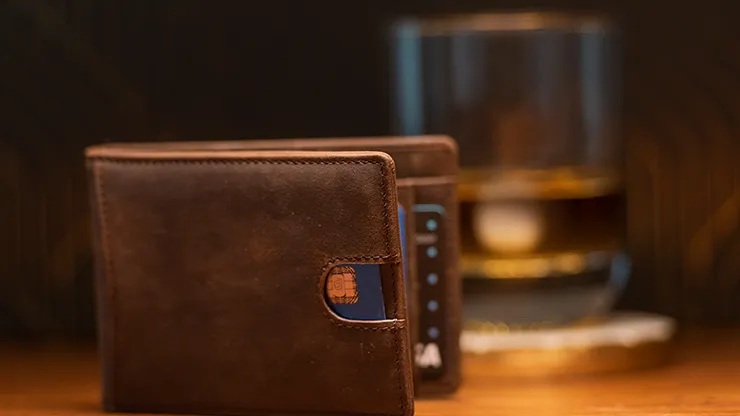 FPS Wallet Brown (Gimmicks and Online Instructions) by Magic Firm