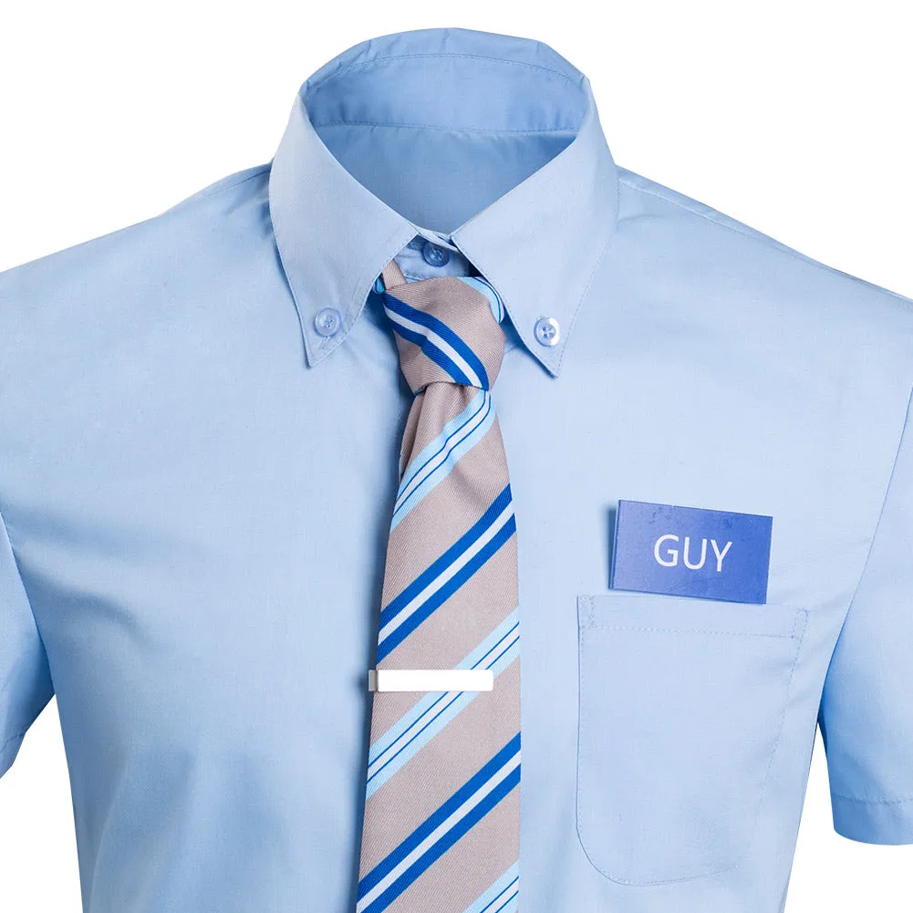 FREE GUY  Guy Shirt Cosplay Costume Halloween Carnival Suit