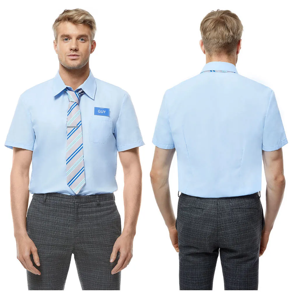 FREE GUY  Guy Shirt Cosplay Costume Halloween Carnival Suit