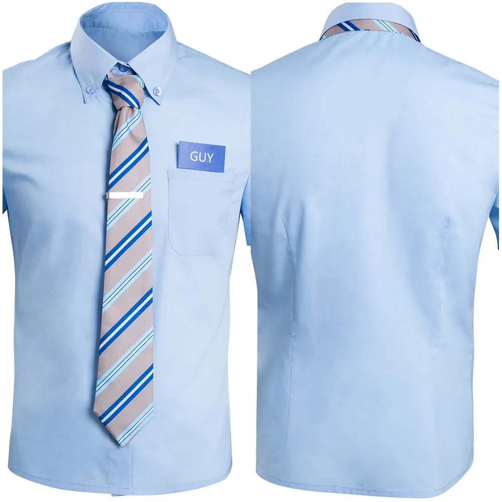 FREE GUY  Guy Shirt Cosplay Costume Halloween Carnival Suit