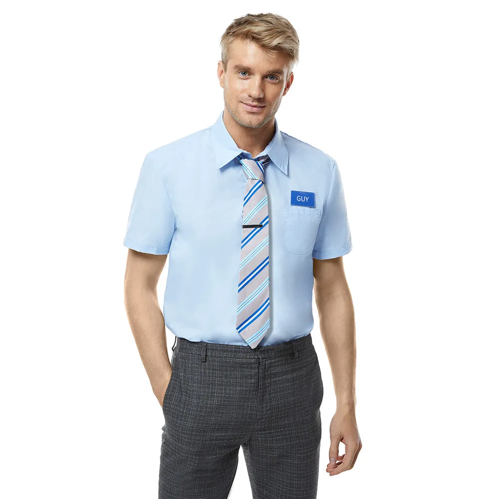 FREE GUY  Guy Shirt Cosplay Costume Halloween Carnival Suit
