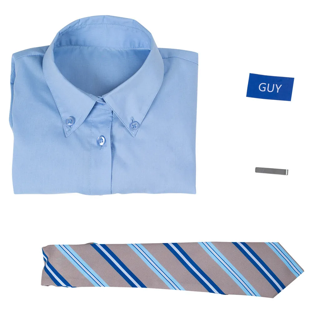FREE GUY  Guy Shirt Cosplay Costume Halloween Carnival Suit