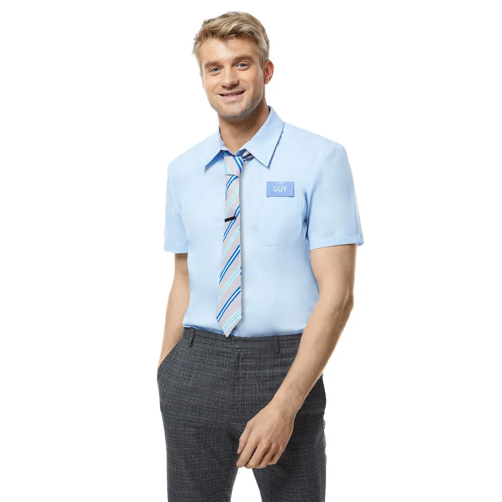 FREE GUY  Guy Shirt Cosplay Costume Halloween Carnival Suit