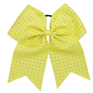 Full Rhinestone Cheer Bow - Bright Yellow