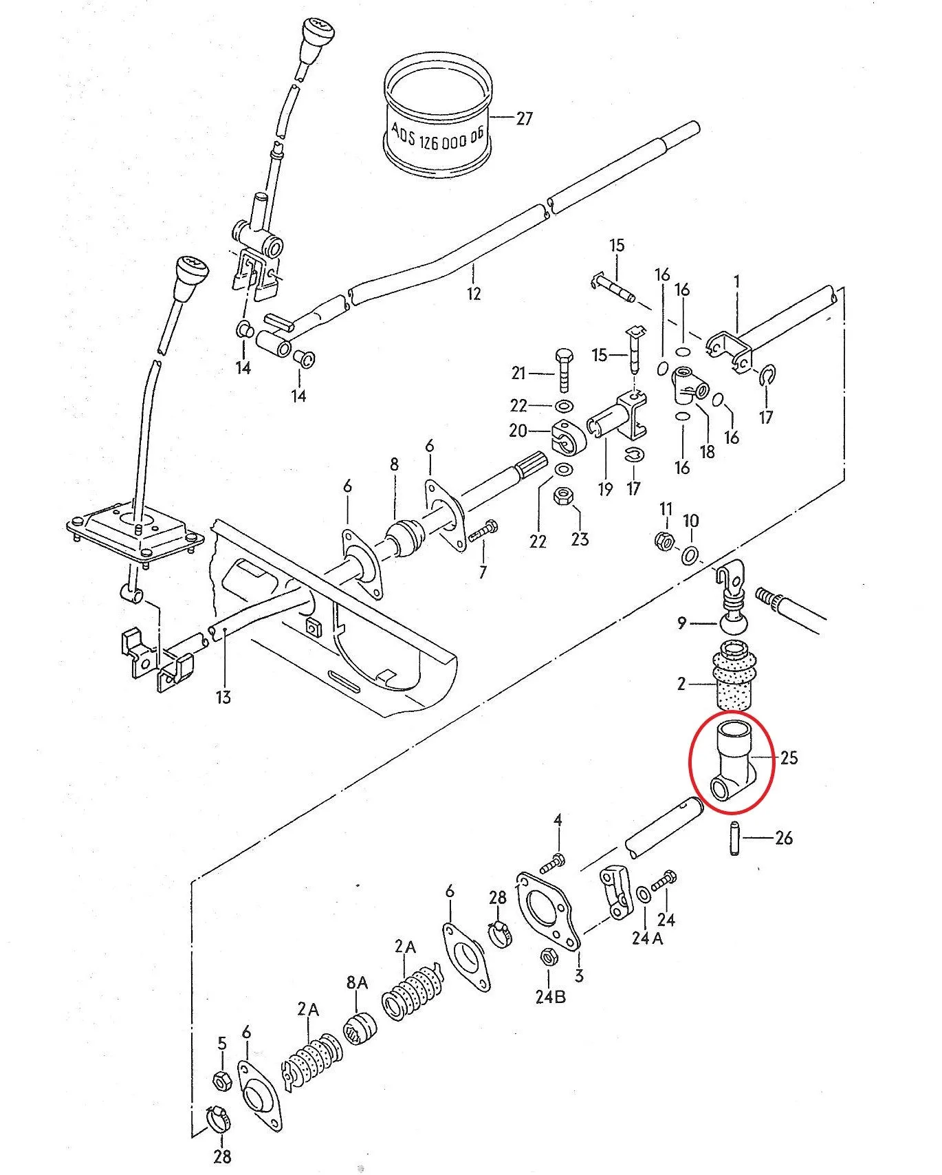 Gear Shift Linkage Lever T3