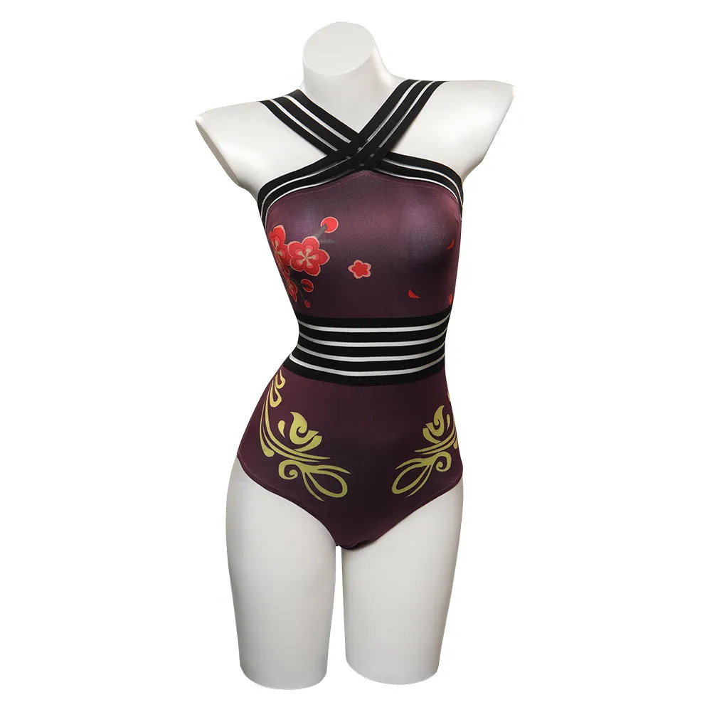 Genshin Impact HUTAO Cosplay Costume Jumpsuit One Piece Swimwears  Halloween Carnival Suit