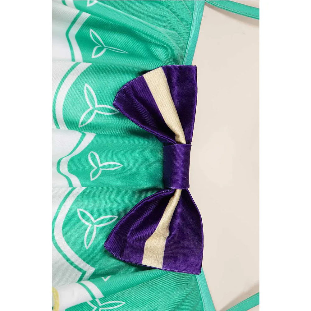 Genshin Impact Venti Cosplay Costume Bikini Top Shorts Swimsuit Outfits Halloween Carnival Suit