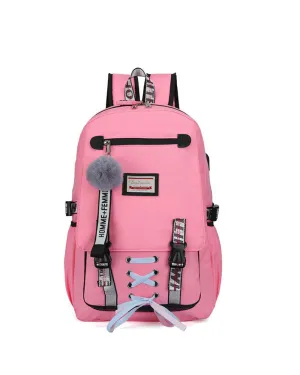 Girls Backpack with USB Charging Port for Middle School Anti-theft Waterproof Bookbag USB2600