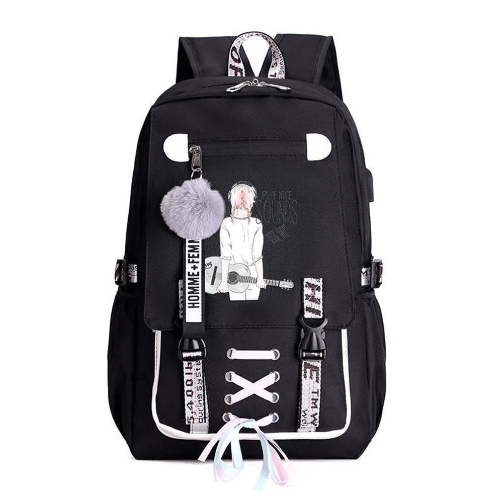 Girls Backpack with USB Charging Port for Middle School Anti-theft Waterproof Bookbag USB2600