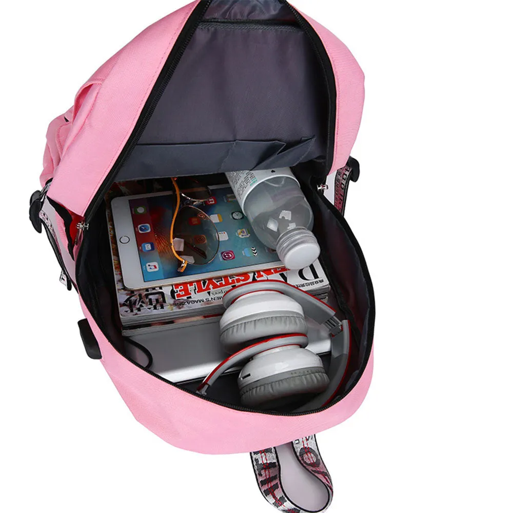 Girls Backpack with USB Charging Port for Middle School Anti-theft Waterproof Bookbag USB2600