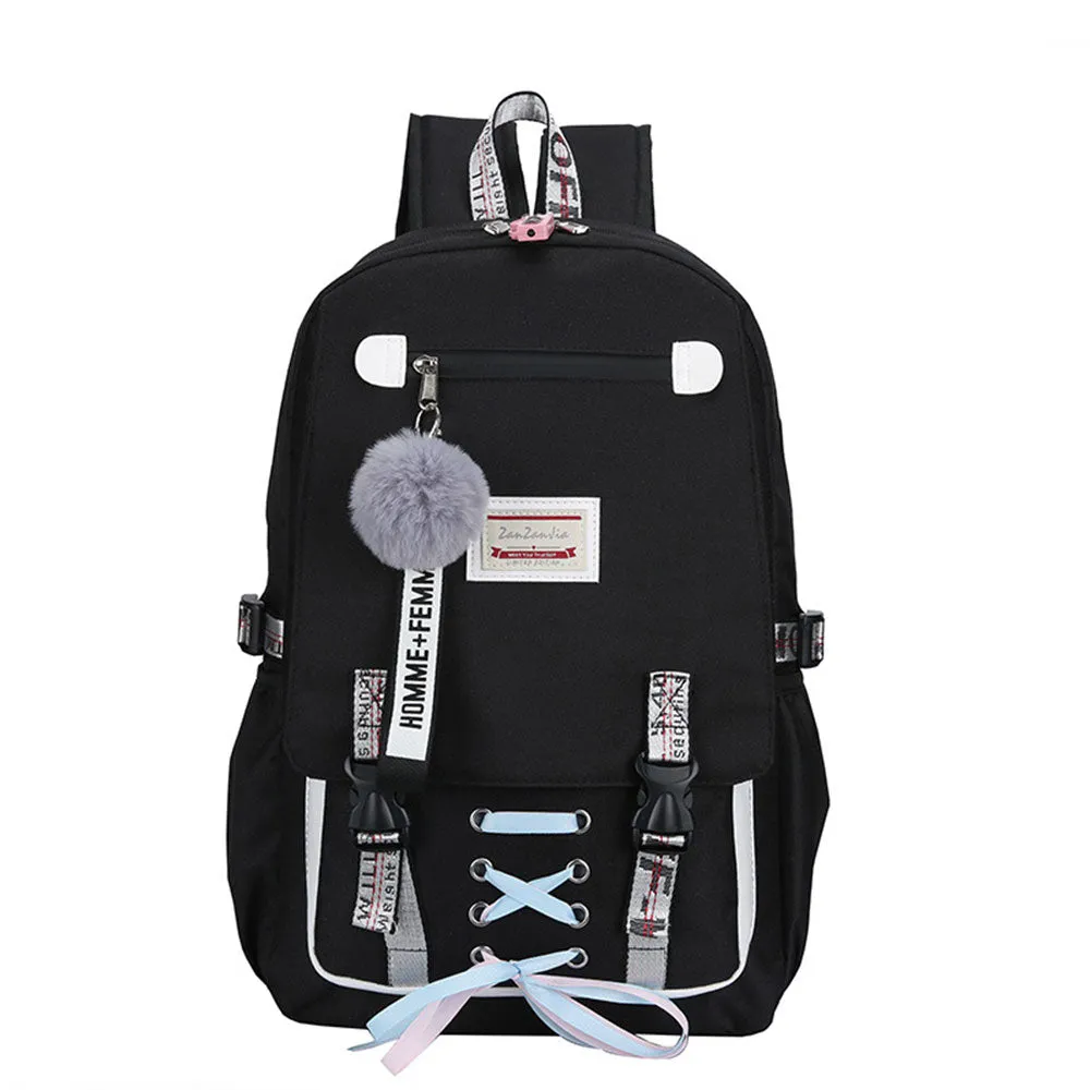 Girls Backpack with USB Charging Port for Middle School Anti-theft Waterproof Bookbag USB2600