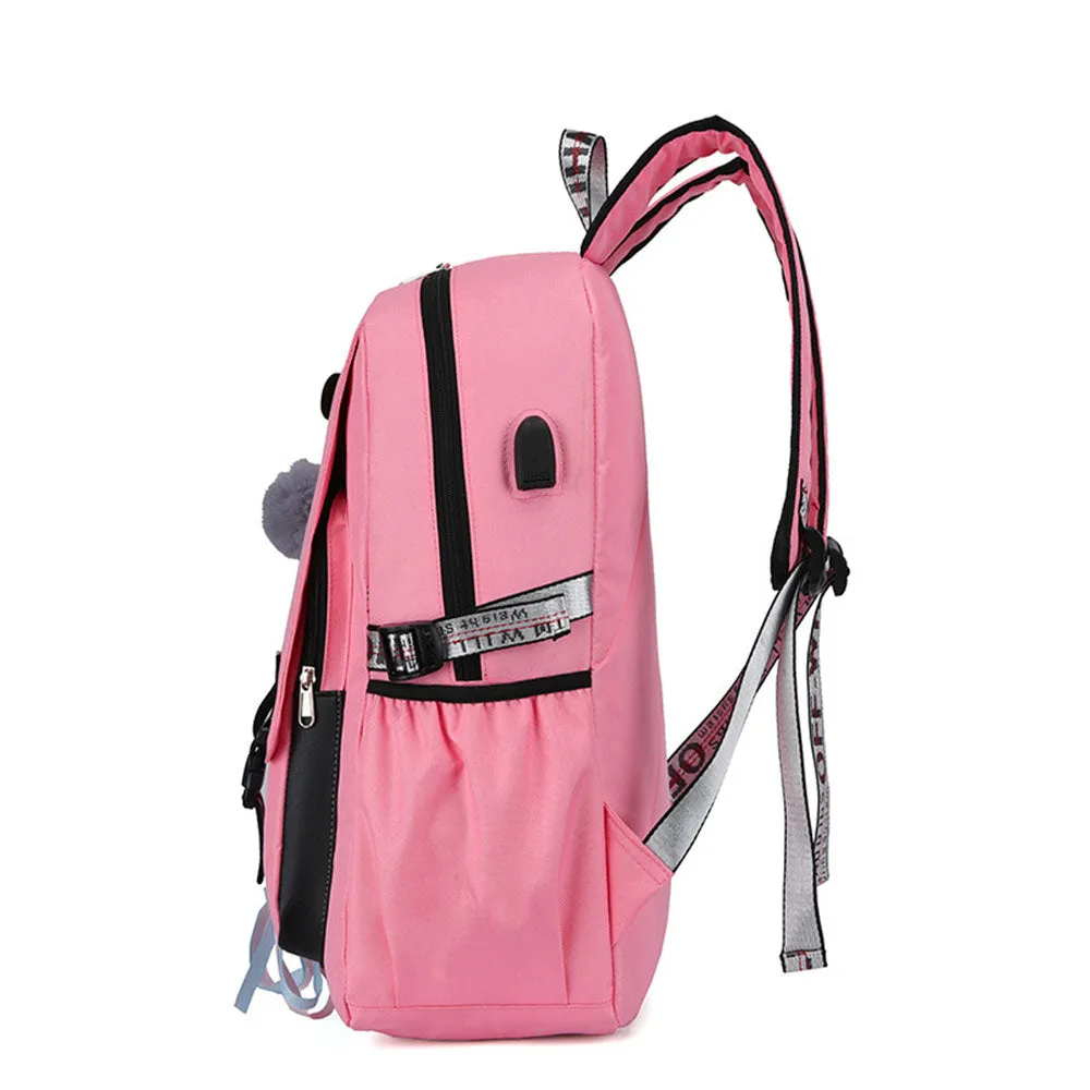 Girls Backpack with USB Charging Port for Middle School Anti-theft Waterproof Bookbag USB2600