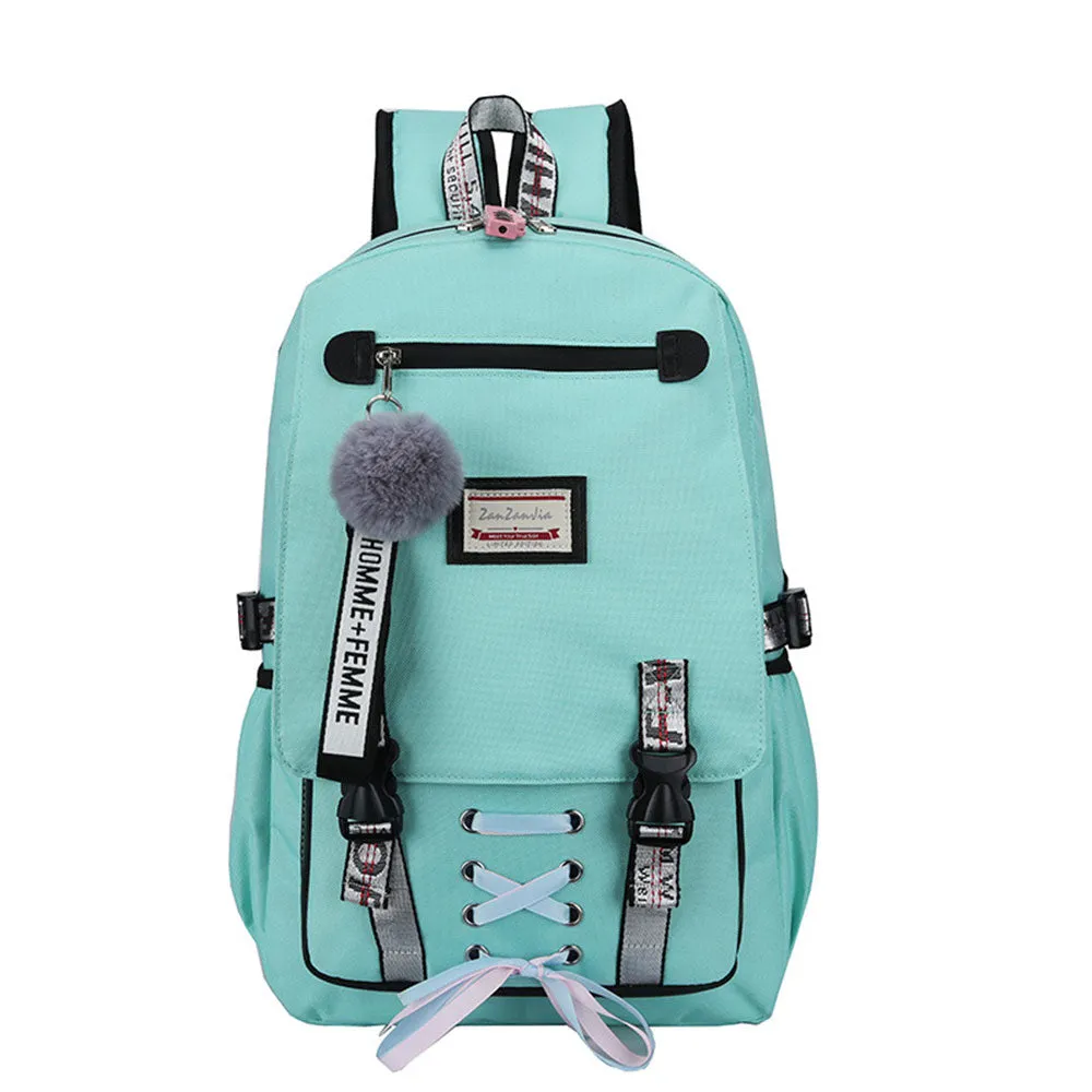 Girls Backpack with USB Charging Port for Middle School Anti-theft Waterproof Bookbag USB2600