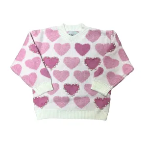 Girls Soft Oversized Heart Sweater