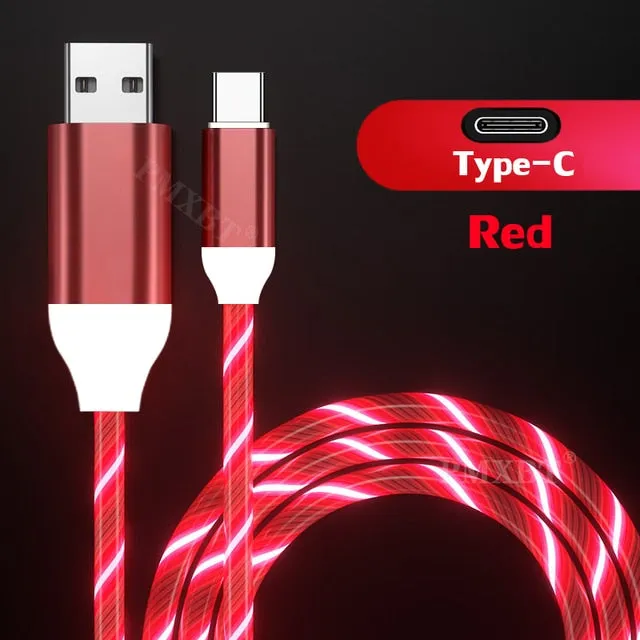 Glowing LED Illuminated Flow Smart Charging Cable