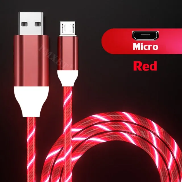 Glowing LED Illuminated Flow Smart Charging Cable