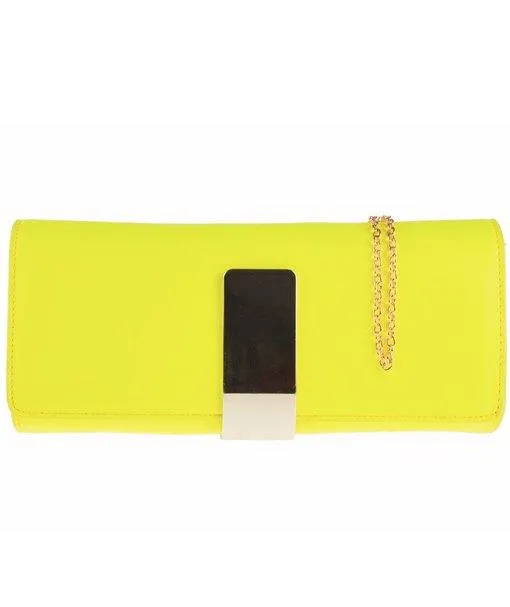 Gold Plaque Detail Clutch - Kelsey