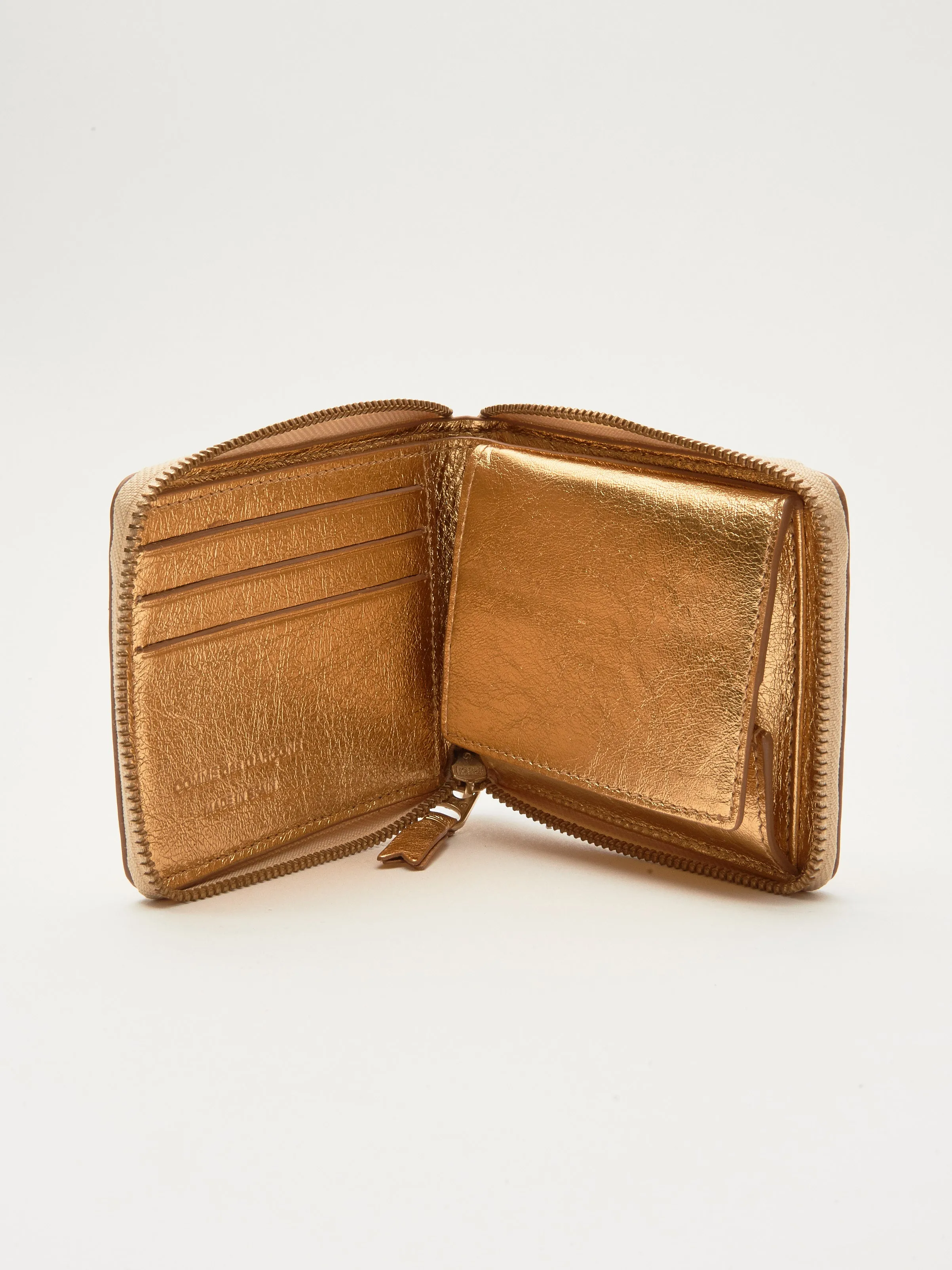 Gold Small Zip Around Wallet
