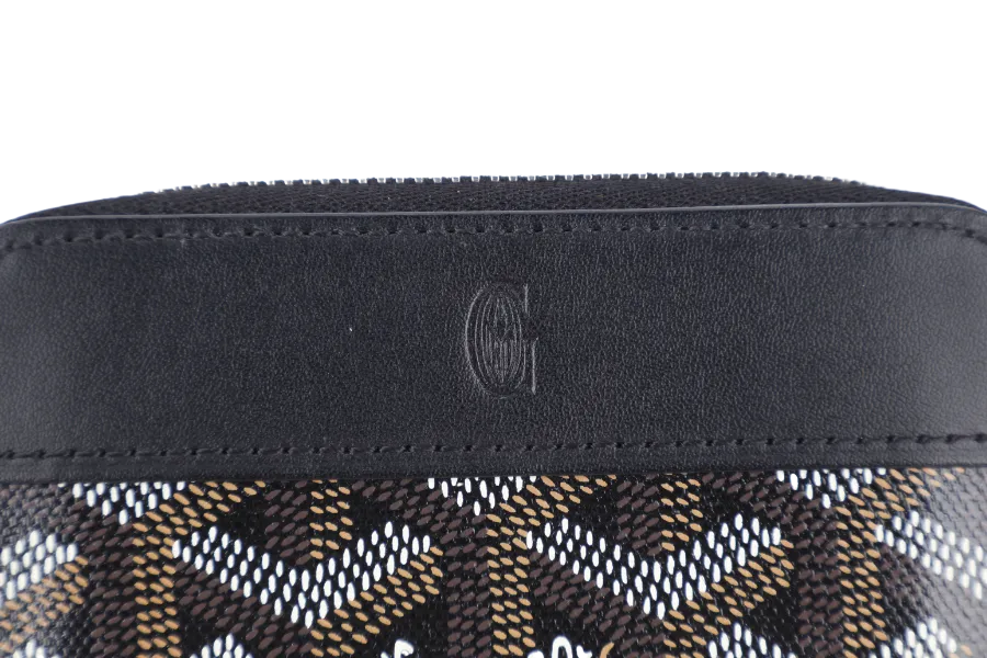 GOYARD MATIGNON ZIP AROUND MINI WALLET BLACK SILVER HARDWARE NO DUST COVER