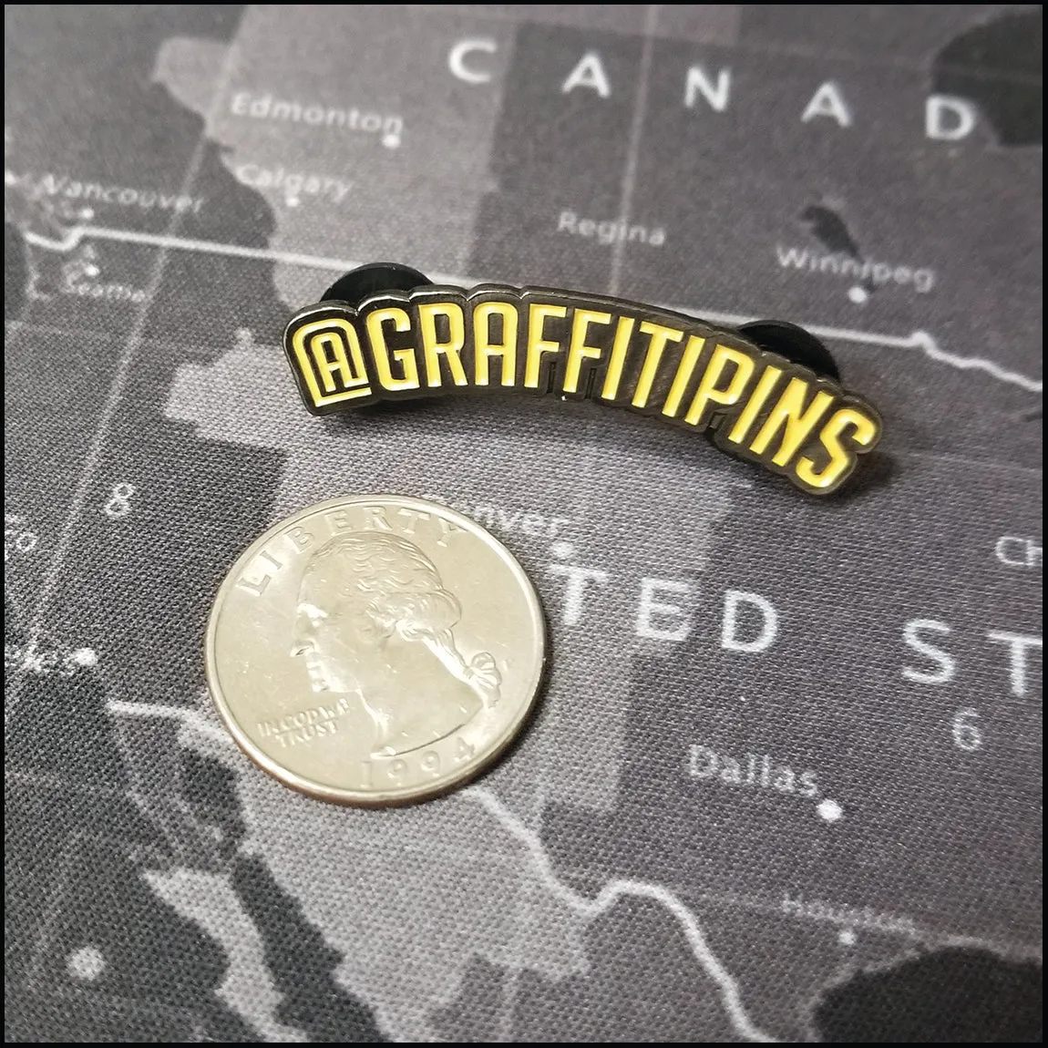 GRAFFITIPINS Logo in Black - Enamel Pin