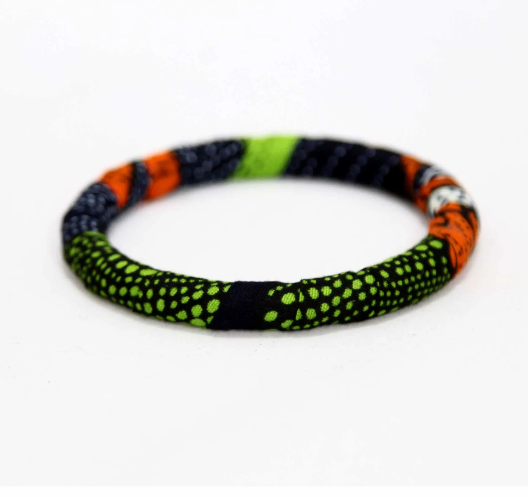 Greenscale Slim Ankara Bangle