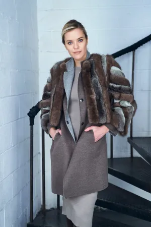 Grey Double Face Cashmere Oversized Coat