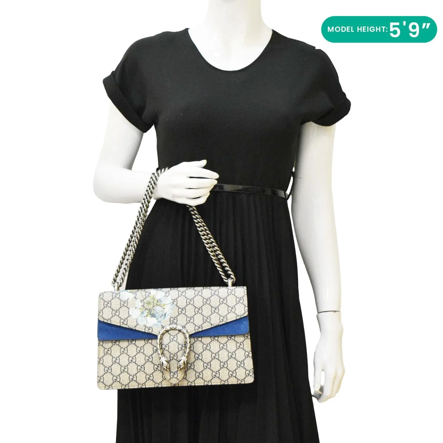GUCCI Dionysus  Blooms GG Supreme Canvas Shoulder Bag Beige 400249