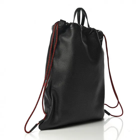 Gucci Logo-Print Drawstring Backpack in Black