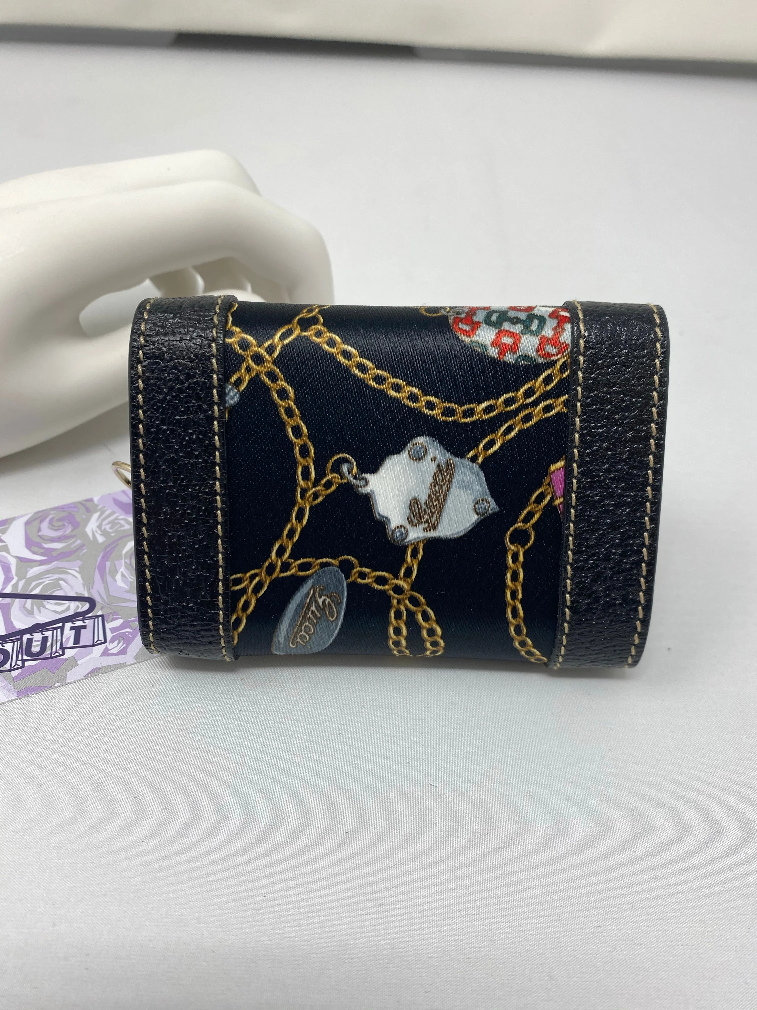 Gucci Tri Fold Key ring with Satin Decor