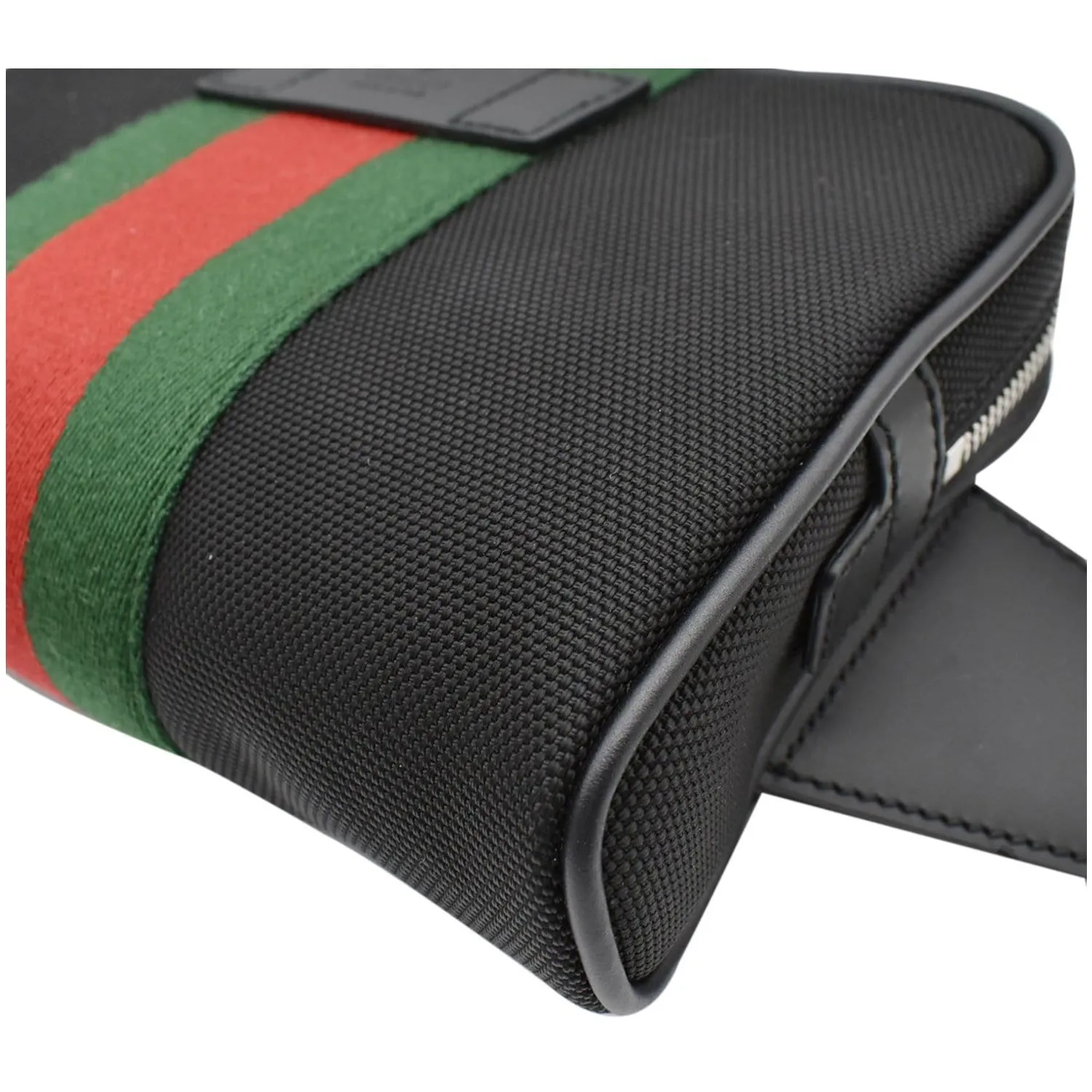 GUCCI Web Monogram Canvas Slim Belt Bag Black 630919 - 25% OFF