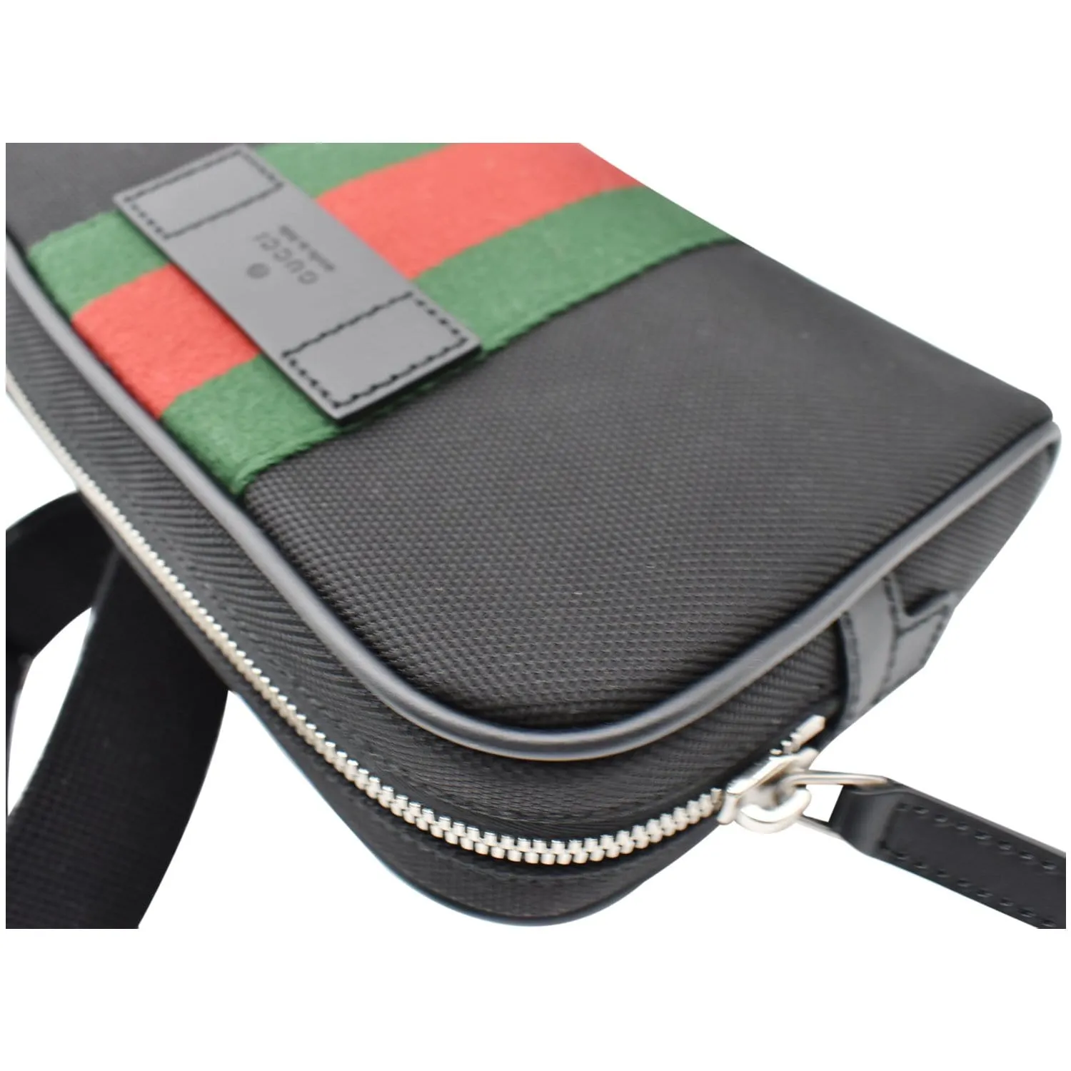 GUCCI Web Monogram Canvas Slim Belt Bag Black 630919 - 25% OFF