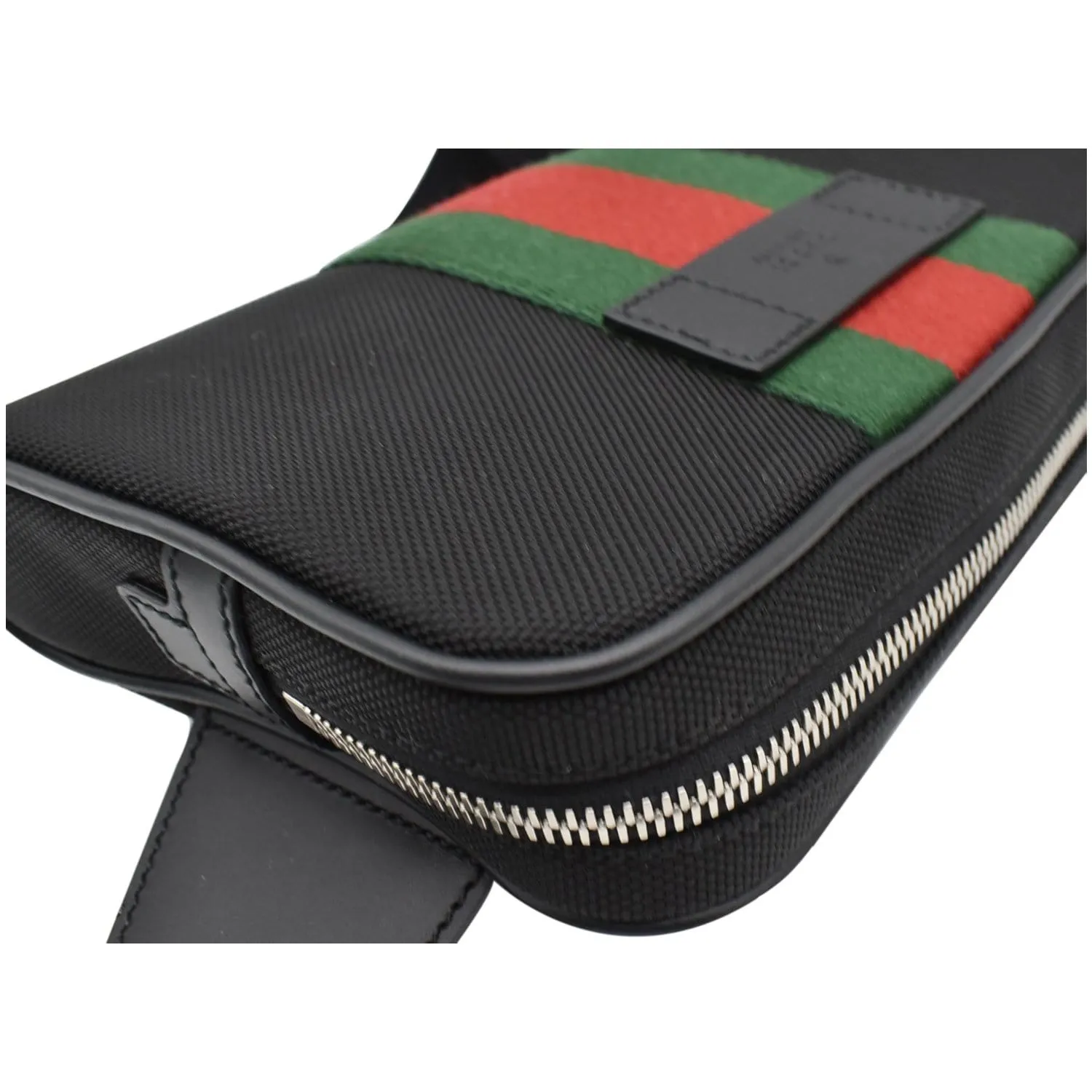 GUCCI Web Monogram Canvas Slim Belt Bag Black 630919 - 25% OFF