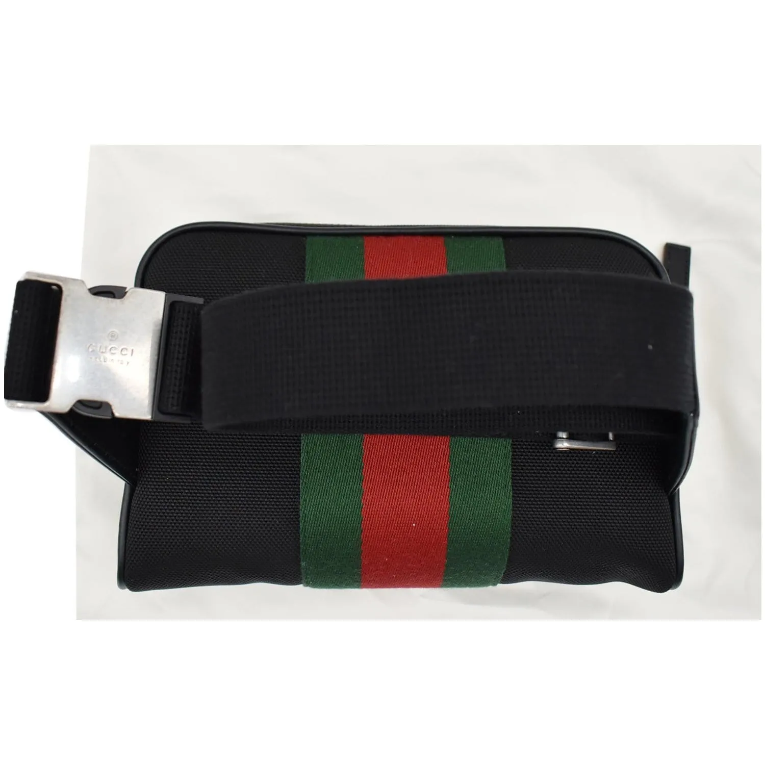 GUCCI Web Monogram Canvas Slim Belt Bag Black 630919 - 25% OFF