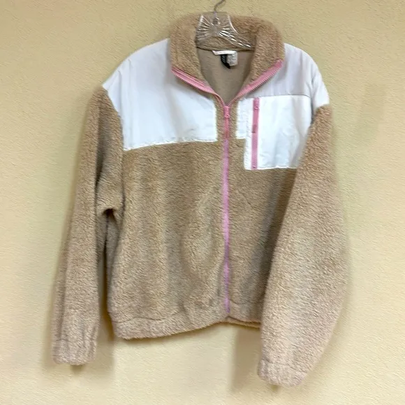 H&amp;M Sherpa Zip Up Sherpa Sweater jacket oversized size M