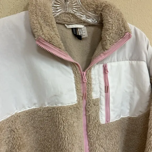 H&amp;M Sherpa Zip Up Sherpa Sweater jacket oversized size M