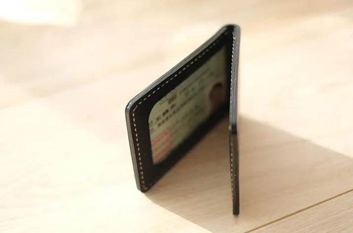 HANDMADE LEATHER Women Slim CARD WALLET Holder PERSONALIZED MONOGRAMMED GIFT CUSTOM Card Holder License Holder