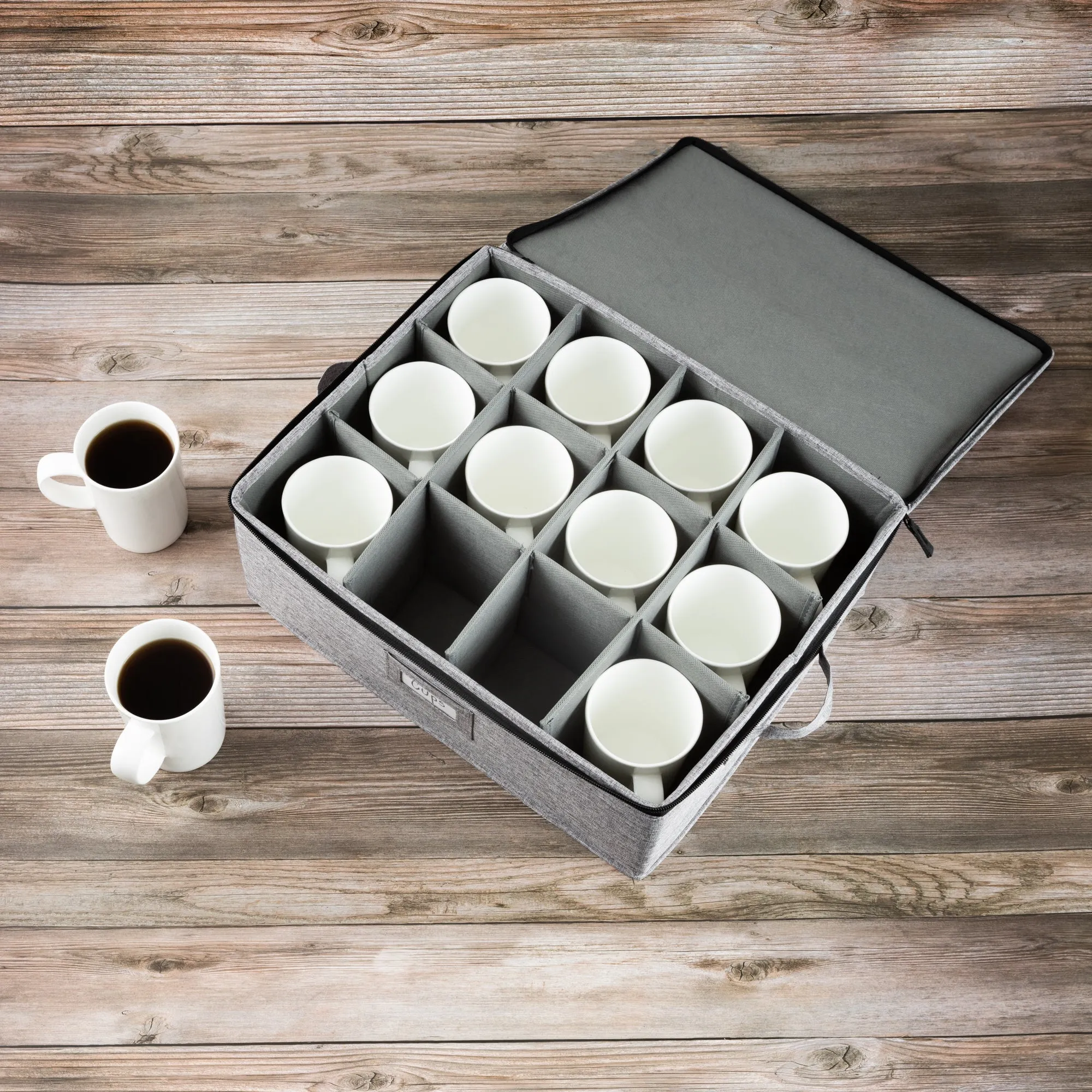 Hard Shell Cup Storage Container - 16" x 13" x 6"H