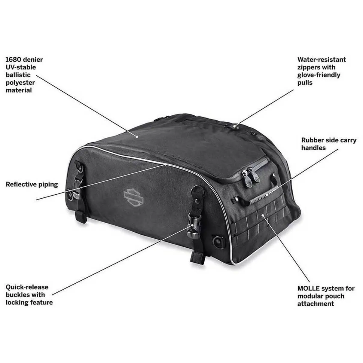 Harley-Davidson® Onyx Premium Luggage Collapsible Tour-Pak Rack Bag