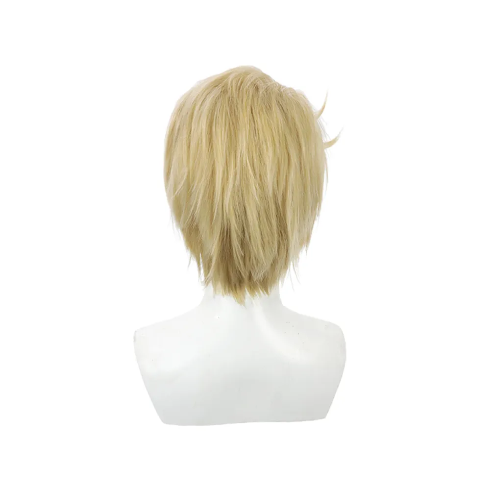 Hazbin Hotel Lucifer TV Character Cosplay Gold Wig Heat Resistant Synthetic Hair Accessories Props