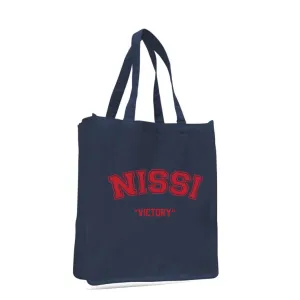 Heavy Duty Jumbo Canvas Tote with Gusset-Words Navy