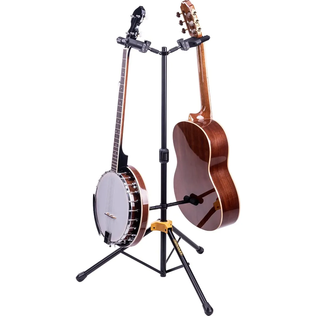 Hercules Auto Grip Double Guitar Stand, Foldable Backrest