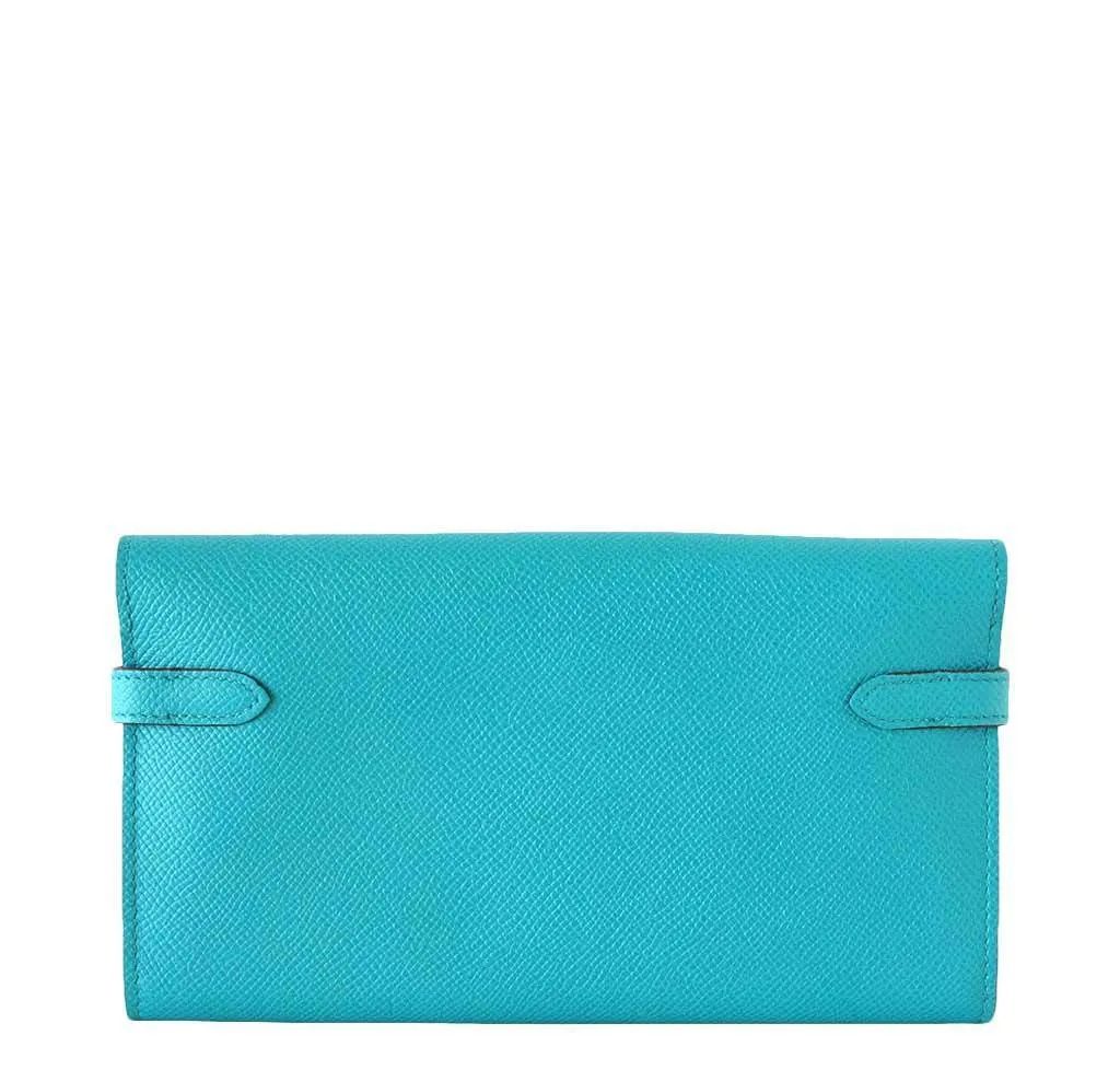 Hermès Kelly Long Wallet Clutch Paon Bag